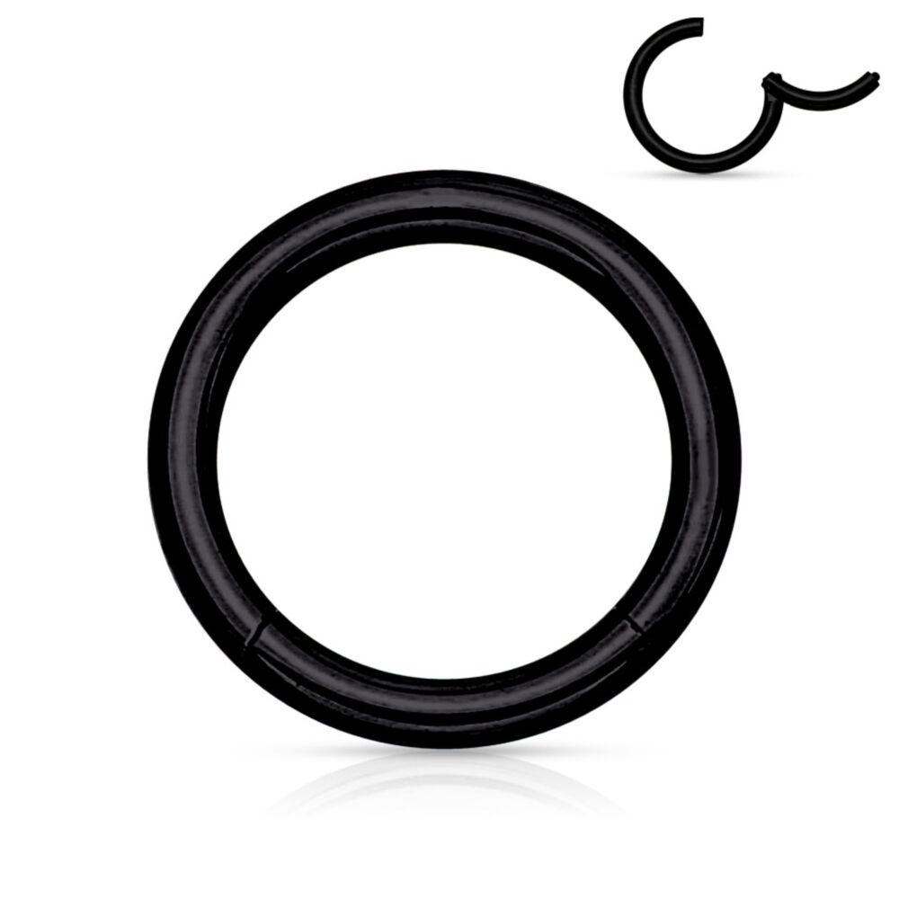 10mm x1mm Black Hinged Ring